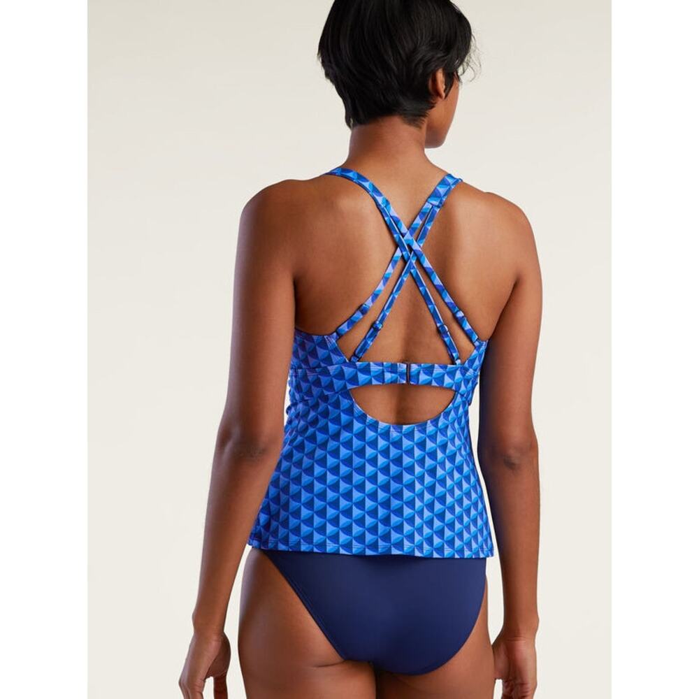 Title Nine Metis Underwire Tankini Swim Top - Cebu Size 38D Blue *EUC - Picture 3 of 8